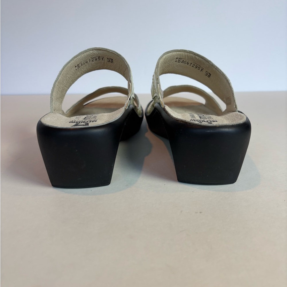 Mephisto Mobils Air Relax Croc Embossed Slide Sandals Yellow EU 38 / US 8 Wedge - Picture 3 of 8
